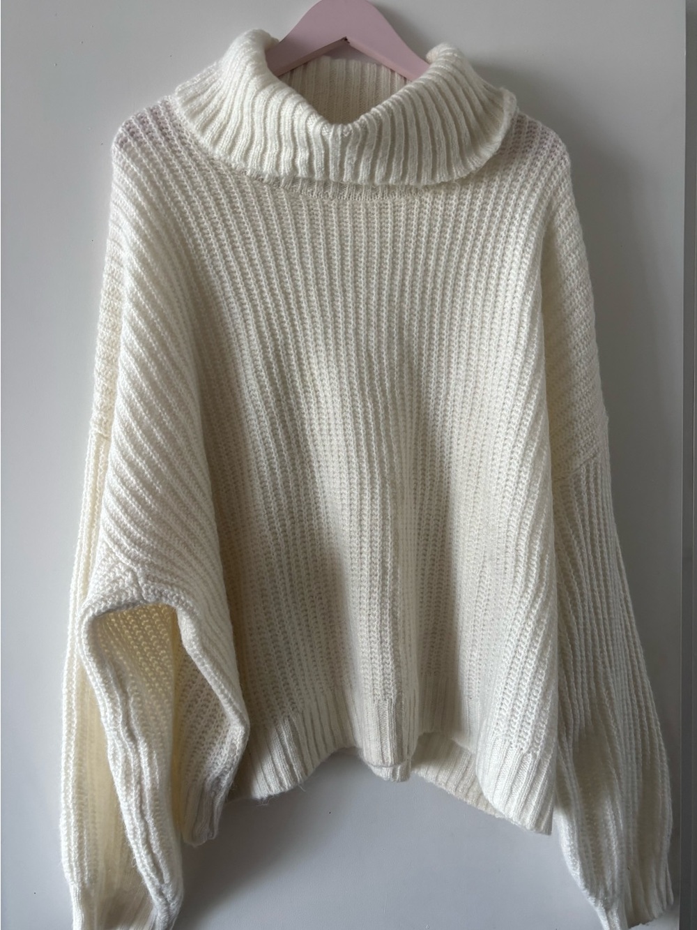 Old Navy Ivory Ribbed Funnel Neck Sweater